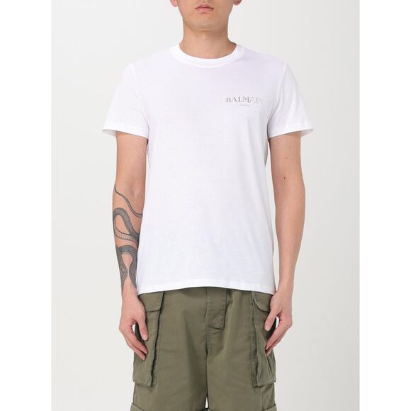 T-shirt Balmain Homme Blanc Argenté - Taille L - Neuf Sans étiquettes - Fabriqué En France